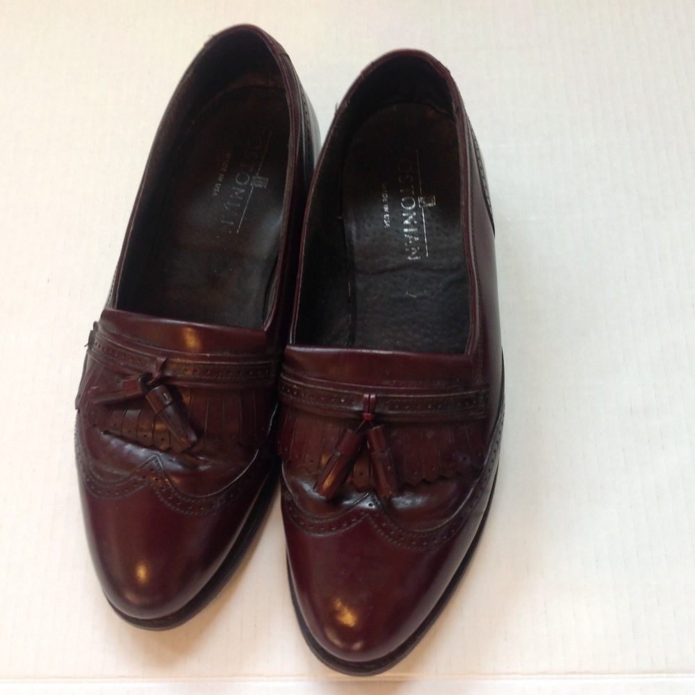 Bostonian Wingtip Loafer Shoes Burgundy Leather